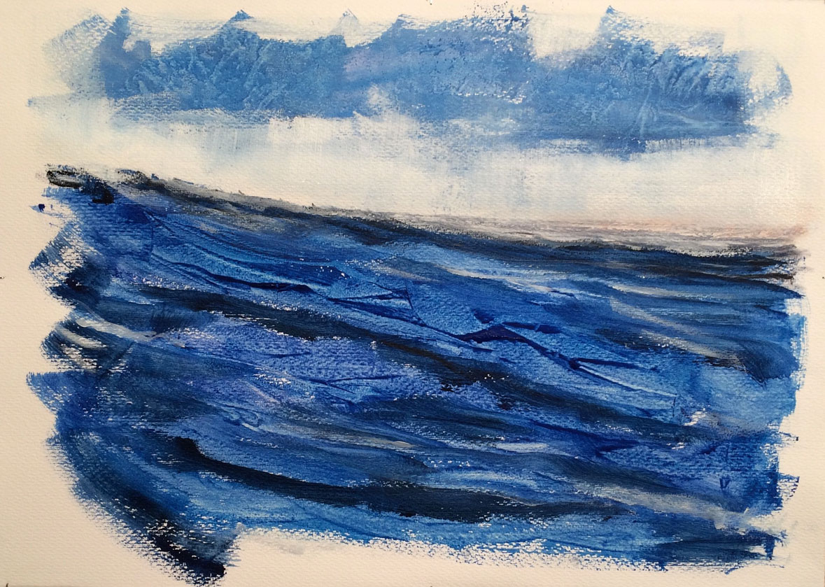 N° 2257 - Respiration marine - Acrylique sur papier - 50 x 70 cm - 31 mars 2016