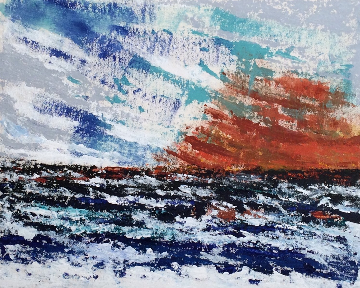 N°2509 - Le vent se lève - Acrylique et pigments sur toile - 65 x 81 cm - 26 mai.2016