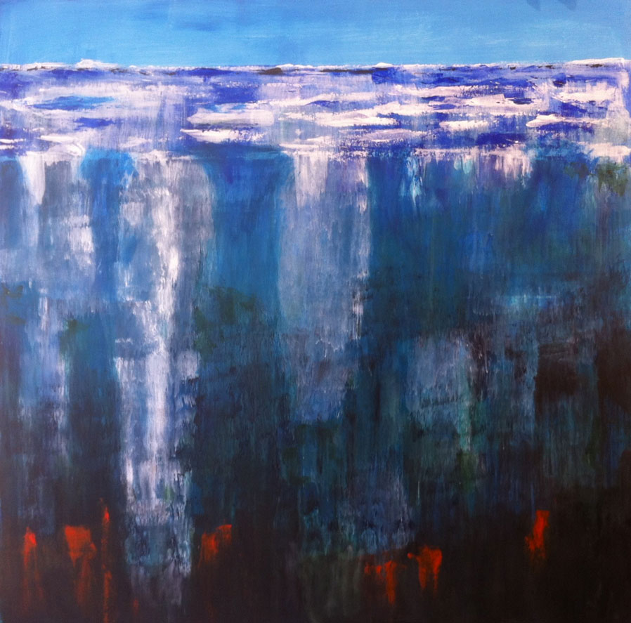N°1267 - Vingt milles lieues sous les mers - Acrylique sur toile - 100 x 100 cm - 13 mars 2014