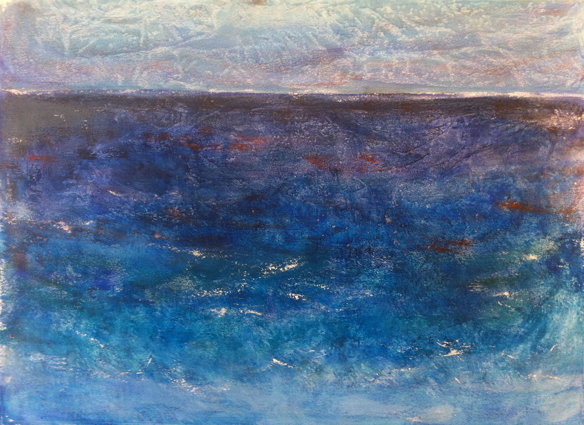 N°1330 - Haute mer - Acrylique sur papier - 53,5 x 74 cm - 8 avril 2014