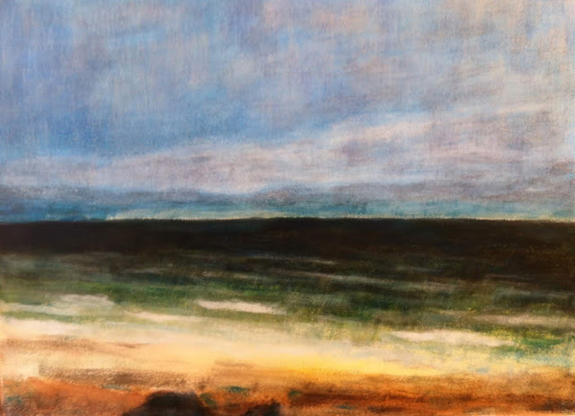 N° 340 - Bord de mer à Palavas... sans Mr Courbet - Acrylique sur papier - 52,5 x 72,5 cm - 5 avril 2013