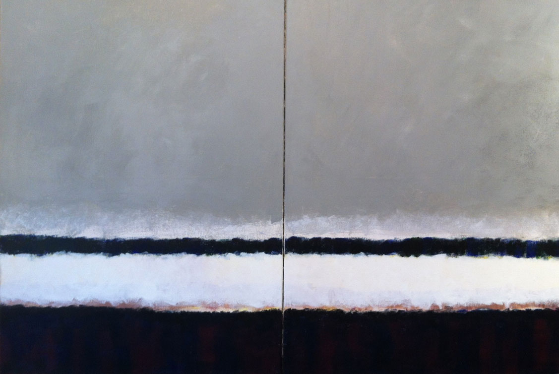 N°394 - Bord de mer languedocien - Acrylique sur toile - Diptyque 2 (81 x 60 cm) - 24 avril 2013