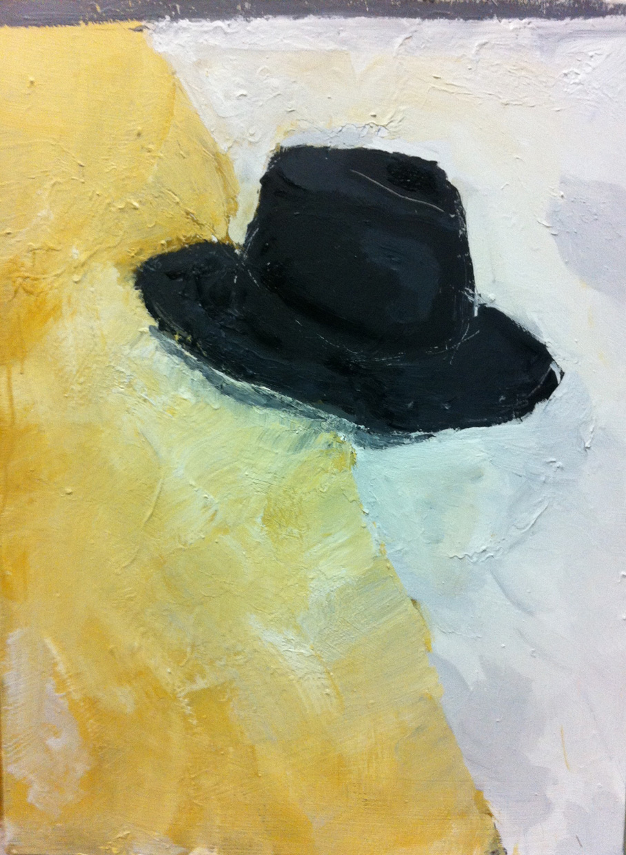 N°16 - Nature morte au chapeau noir - Acrylique sur toile - 81 x 60 cm - 23 décembre 2012