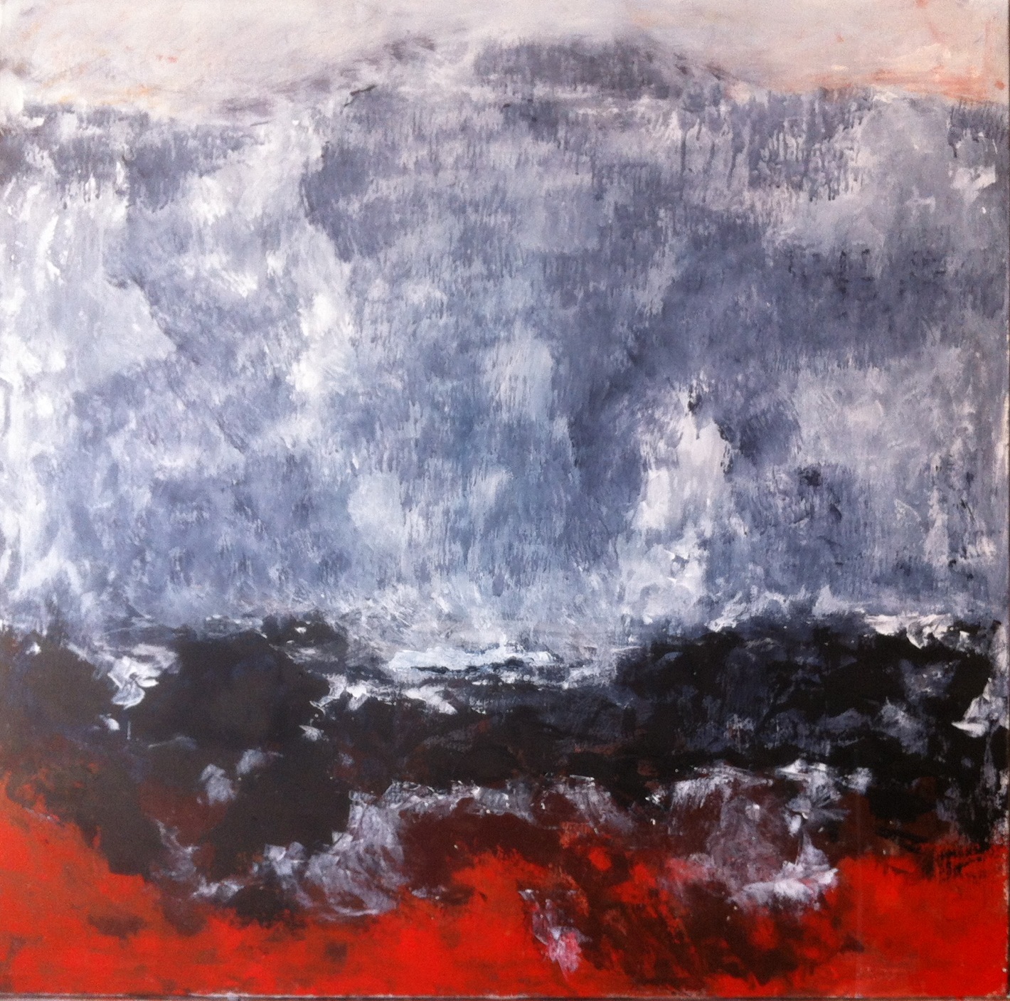 N°1258 - Par delà la montagne - Acrylique sur toile - 100 x 100 cm - 12 mars 2014