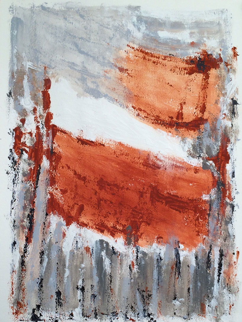 N° 2329 - Sans titre - Acrylique et pigments sur papier - 76 x 56 cm - 20 avril 2016