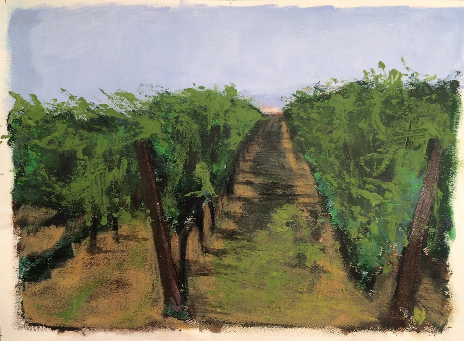 N°3013 - Vigne - Acrylique et pigments sur papier - 58 x 76 cm - 9 août 2016